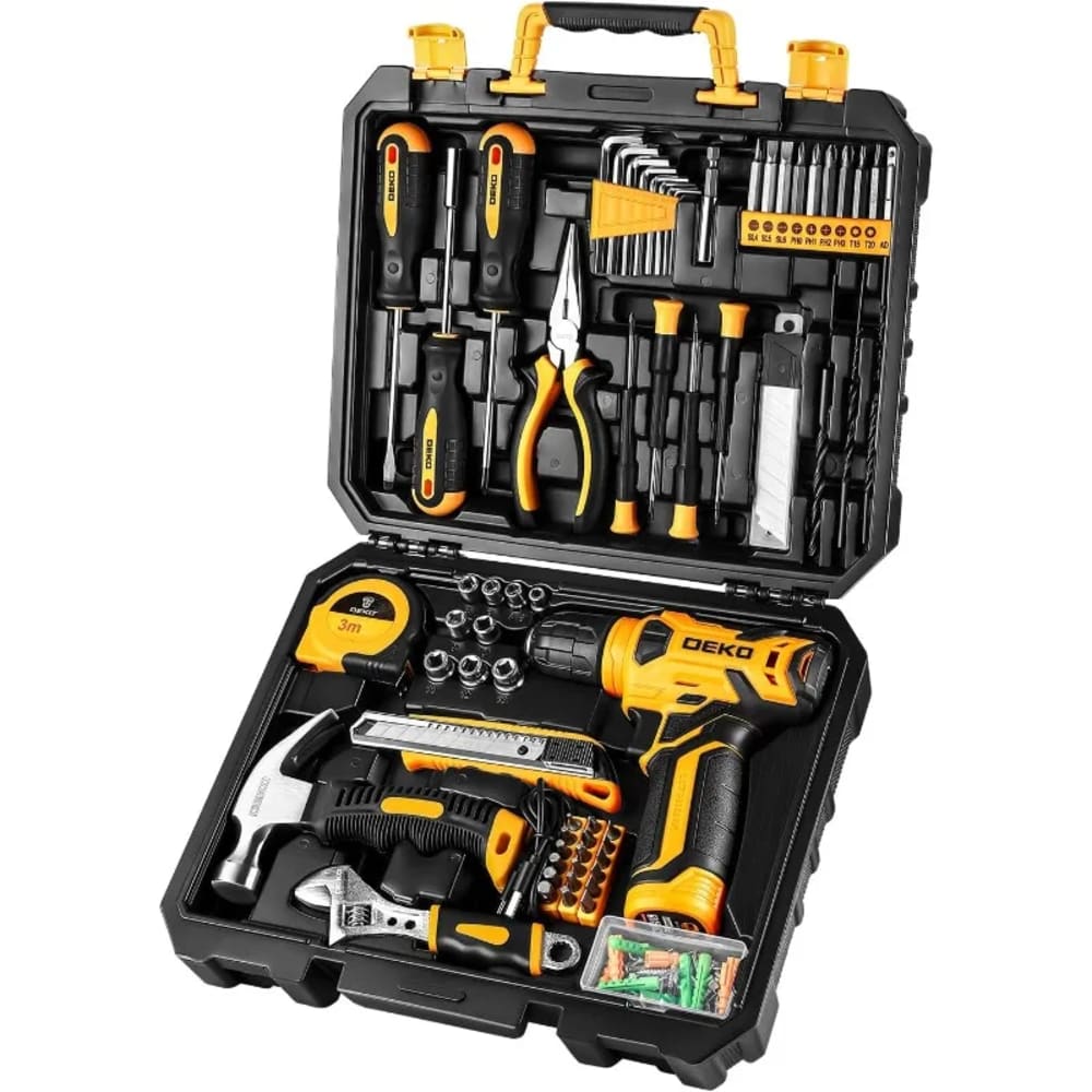 DEKOPRO 126 Piece Power Tool Combo Kits with 8V Cordless Drill